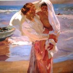 Mother and child on the beach